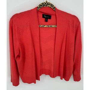 RN Studio Coral Open Front Lightweight Cardigan Sweater